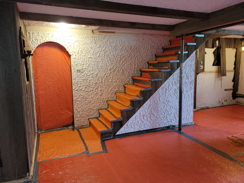 Basement wall that contains asbestos