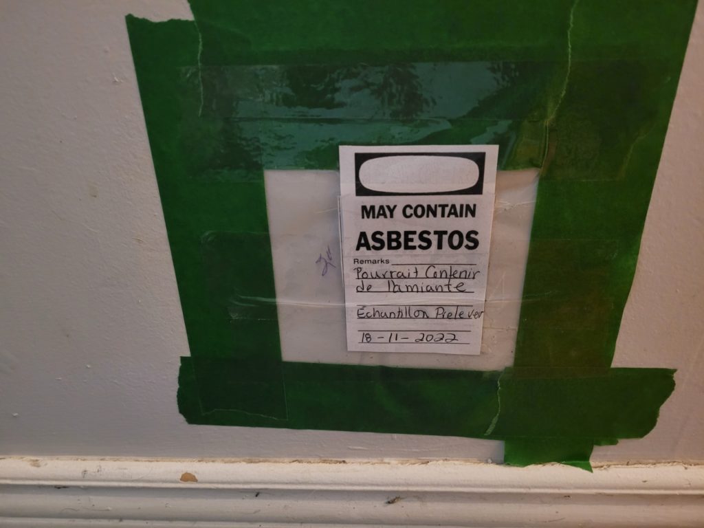 asbestos sample took fronm a wall